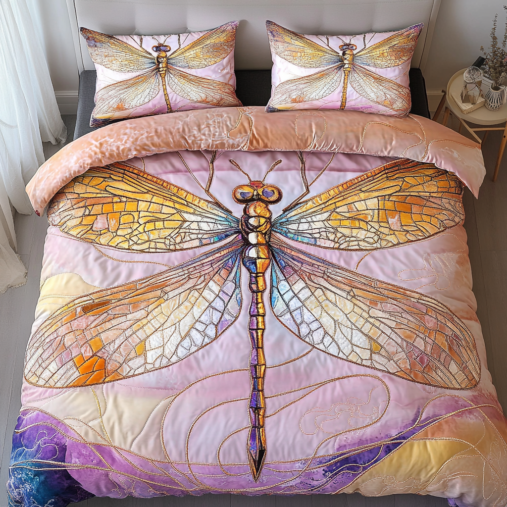 Flutter Dreams Quilted Bedding Set Duvet Cover Merch Novelty Dragonfly Gifts Flutter Dreams Quilted Bedding Set Duvet Cover Merch Novelty Dragonfly Gifts