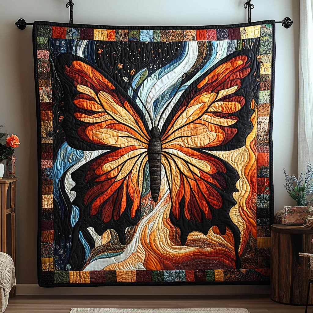 Flutter Garden Quilted Blanket Cute Colorful Blanket Butterfly Lover Gifts For Women Flutter Garden Quilted Blanket Cute Colorful Blanket Butterfly Lover Gifts For Women
