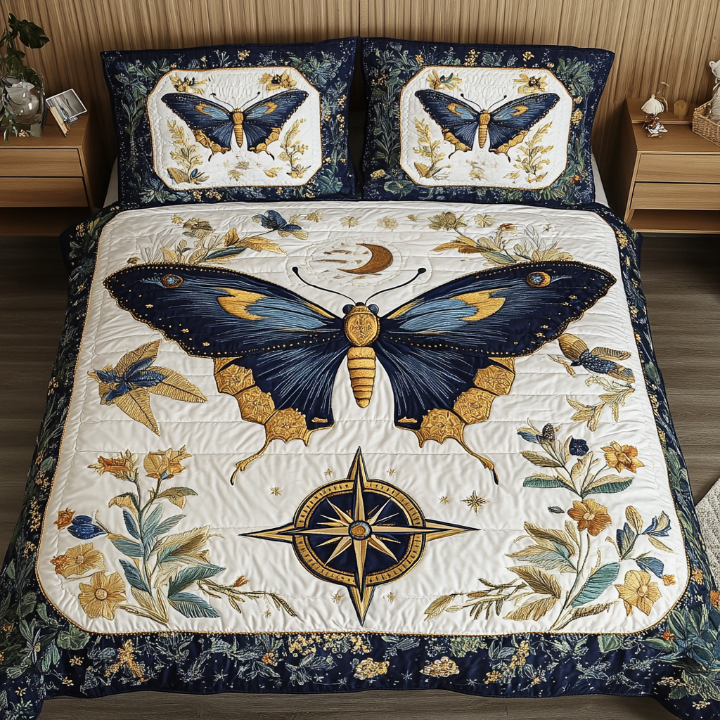 Flutter Night Quilted Bedding Set Duvet Cover Bedspreads Butterfly Themed Birthday Gifts Flutter Night Quilted Bedding Set Duvet Cover Bedspreads Butterfly Themed Birthday Gifts