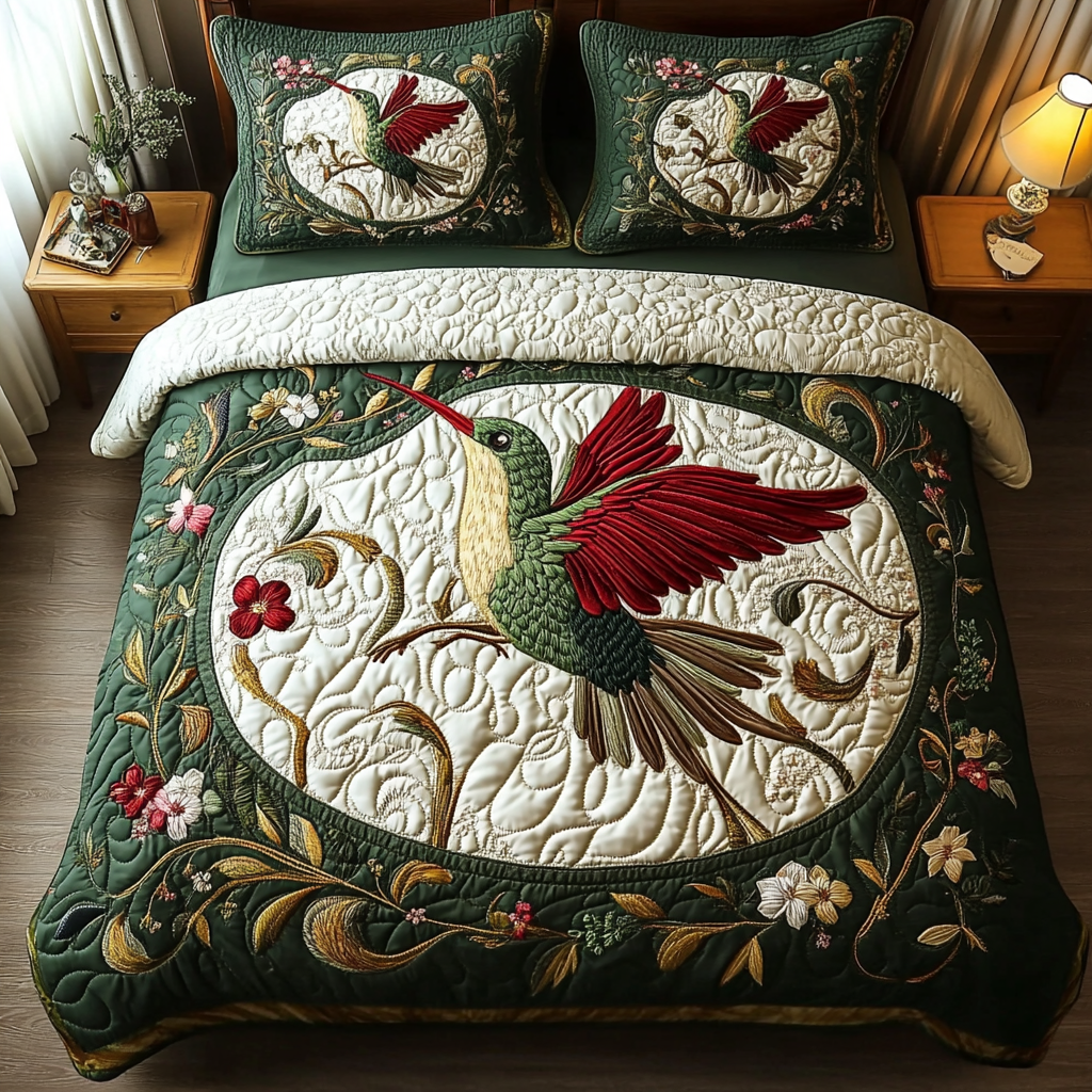 Fluttering Beauty Quilted Bedding Set Duvet Cover Bed Sheet Set Cool Gifts For Hummingbird Lovers Fluttering Beauty Quilted Bedding Set Duvet Cover Bed Sheet Set Cool Gifts For Hummingbird Lovers