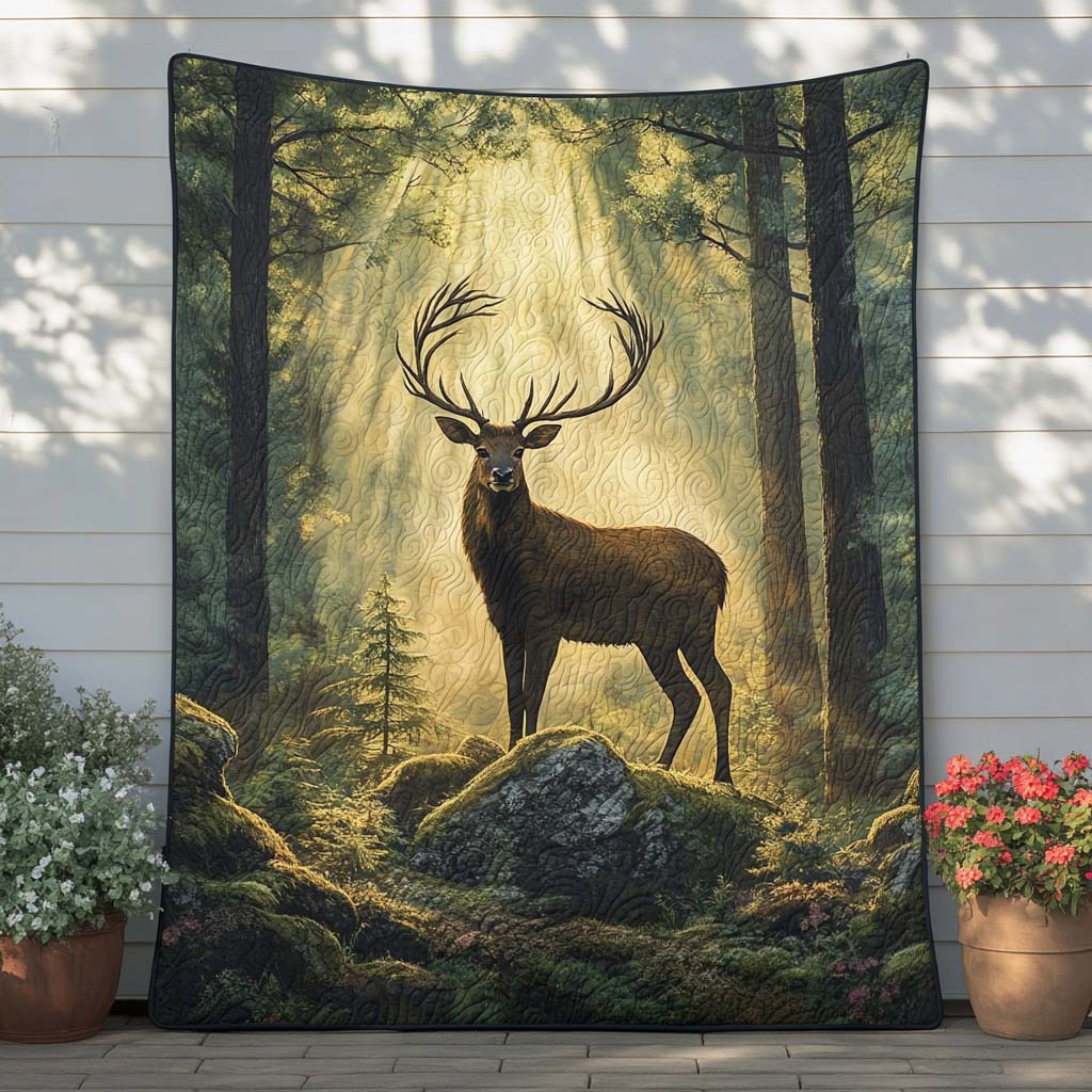Forest Antlers Quilted Blanket Nice Throw Blanket Christmas Gifts For A Deer Hunter Forest Antlers Quilted Blanket Nice Throw Blanket Christmas Gifts For A Deer Hunter