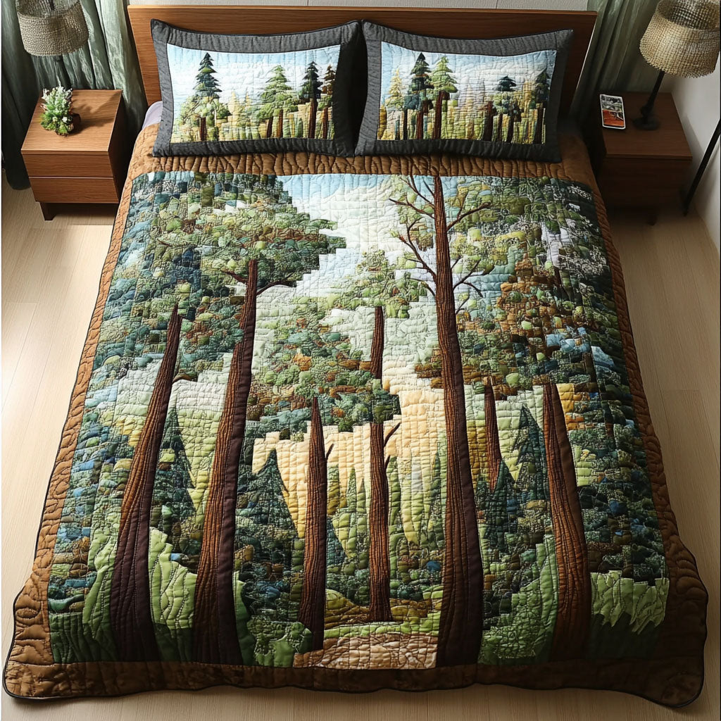 Forest Awakening Quilted Bedding Set Duvet Cover Bedspread Best Grandma Christmas Presents Forest Awakening Quilted Bedding Set Duvet Cover Bedspread Best Grandma Christmas Presents