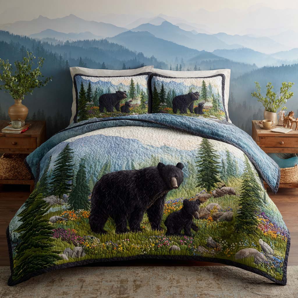 Forest Bond Quilted Bedding Set Duvet Cover Merch Best Bear Gift Ideas Forest Bond Quilted Bedding Set Duvet Cover Merch Best Bear Gift Ideas