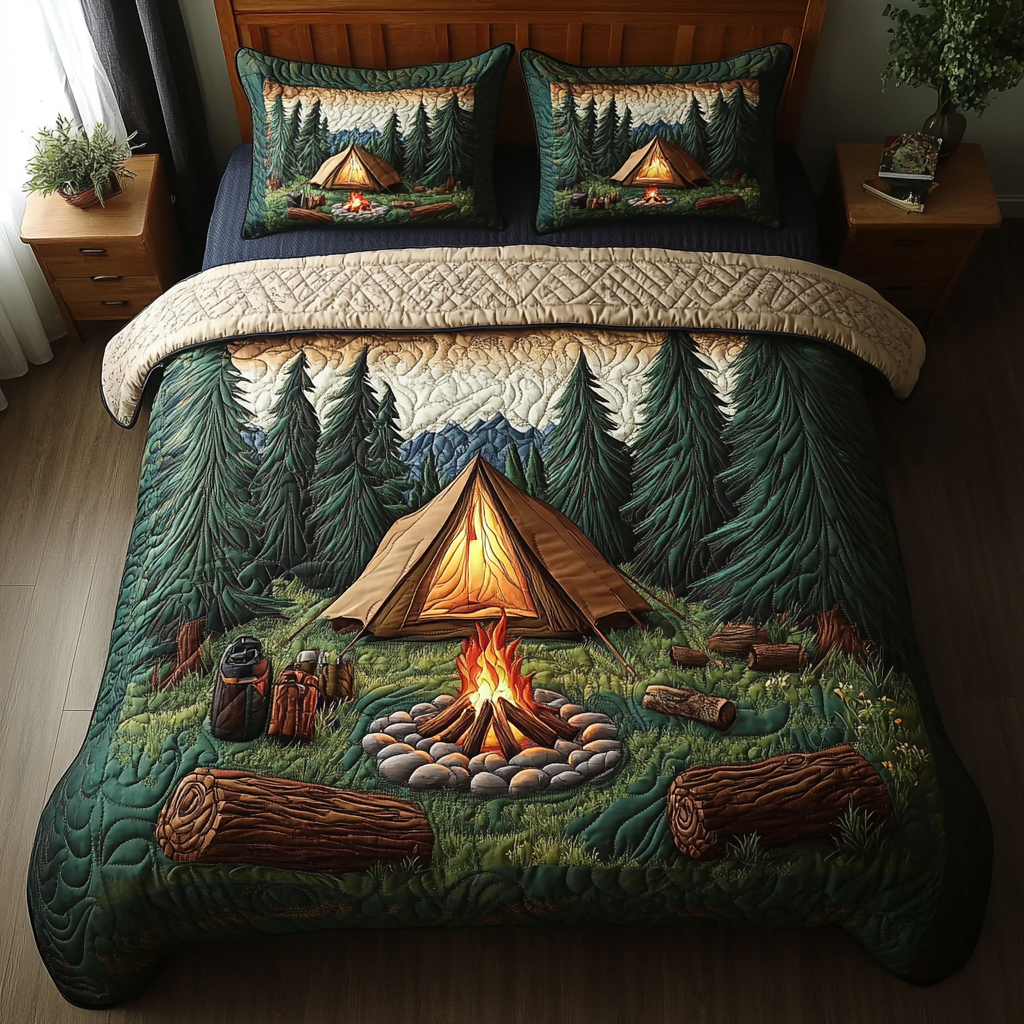 Forest Dreams Quilted Bedding Set Duvet Cover Merch Gift For Campers For Him Forest Dreams Quilted Bedding Set Duvet Cover Merch Gift For Campers For Him