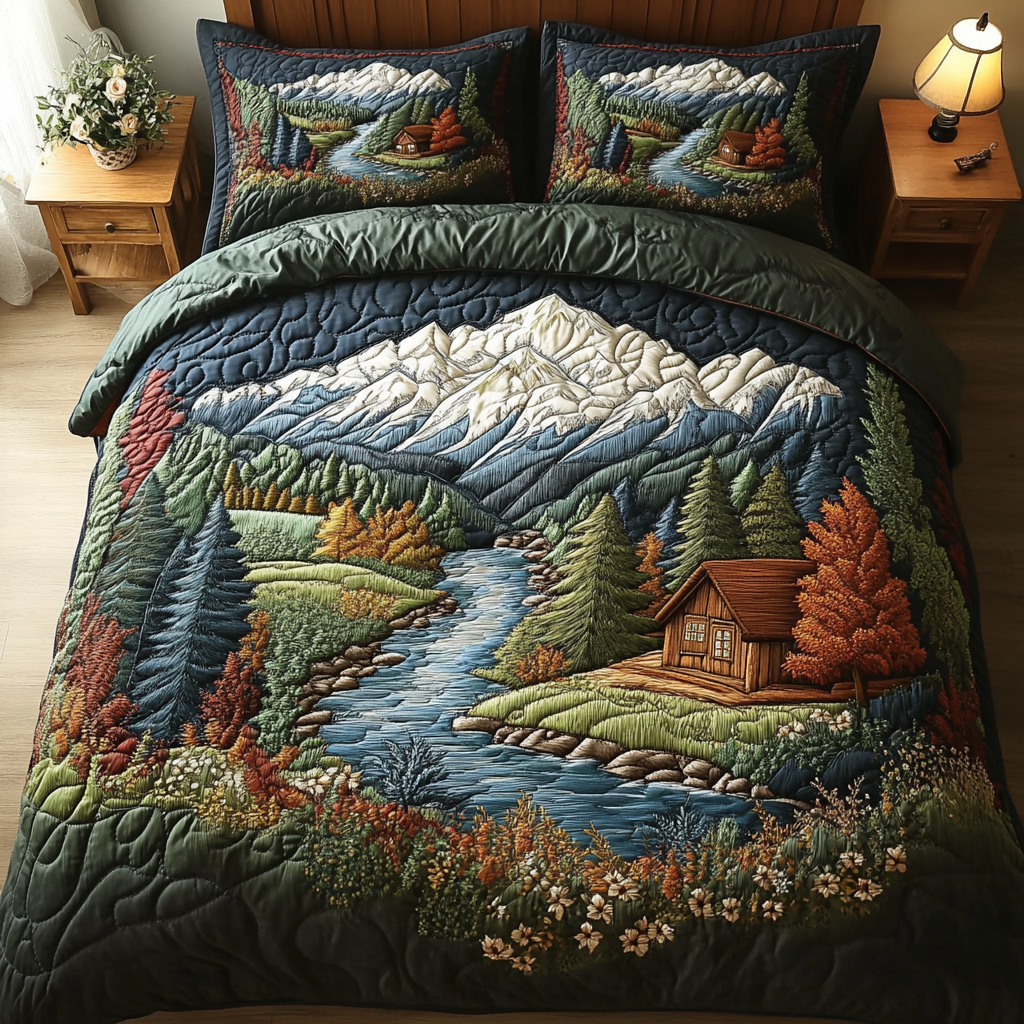 Forest Escape Quilted Bedding Set Duvet Cover Bed Sheet Set Gifts For Mom Christmas From Daughter Forest Escape Quilted Bedding Set Duvet Cover Bed Sheet Set Gifts For Mom Christmas From Daughter