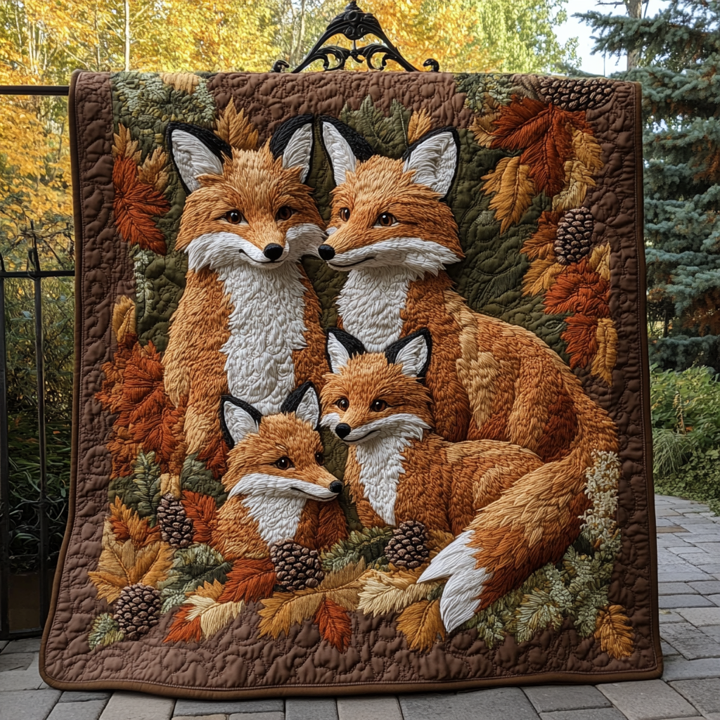 Forest Fox Quilted Blanket Cute Throw Blanket Fox Gifts For Men Forest Fox Quilted Blanket Cute Throw Blanket Fox Gifts For Men