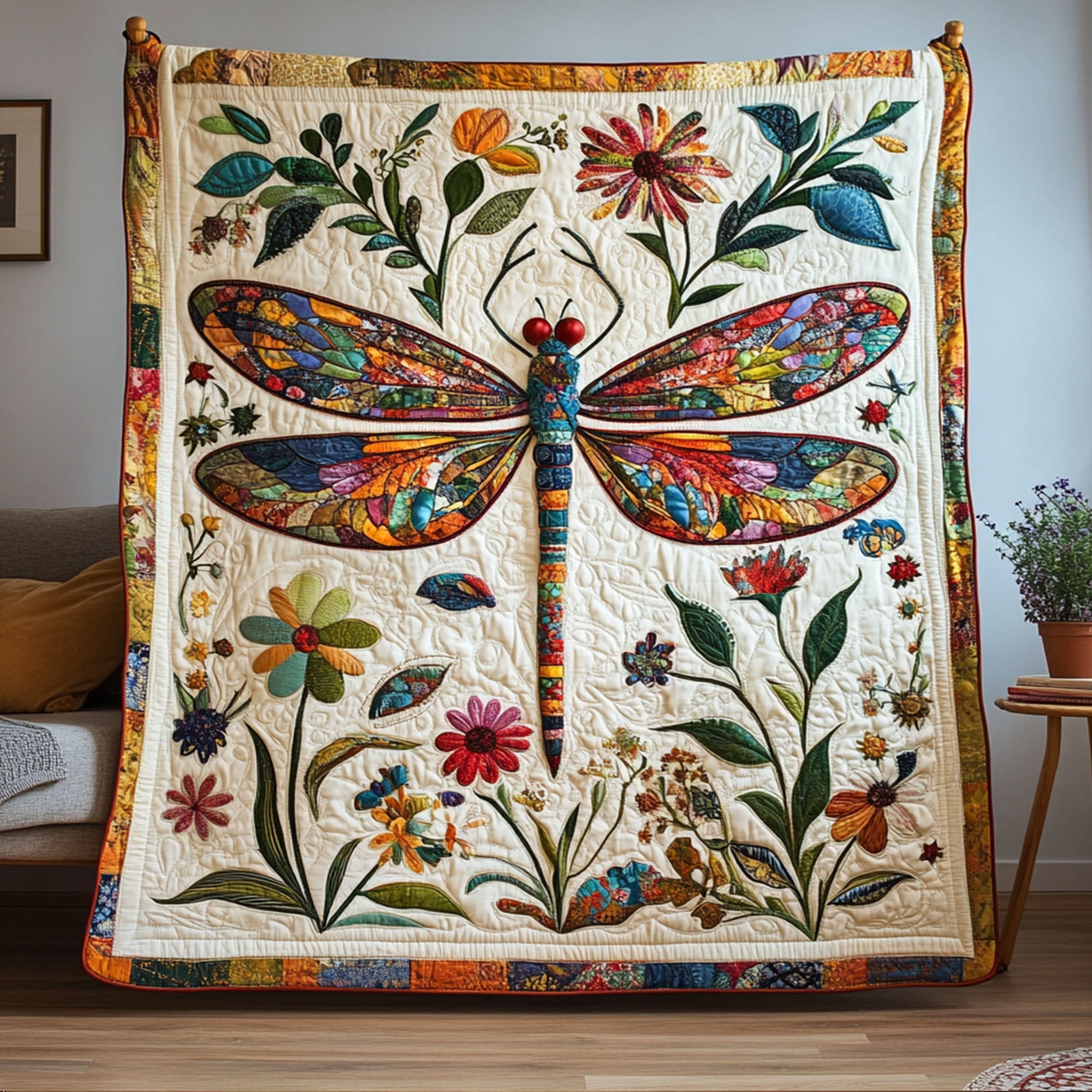 Forest Glider Quilted Blanket Cute Colorful Blanket Cool Gifts For Dragonfly Lovers Forest Glider Quilted Blanket Cute Colorful Blanket Cool Gifts For Dragonfly Lovers