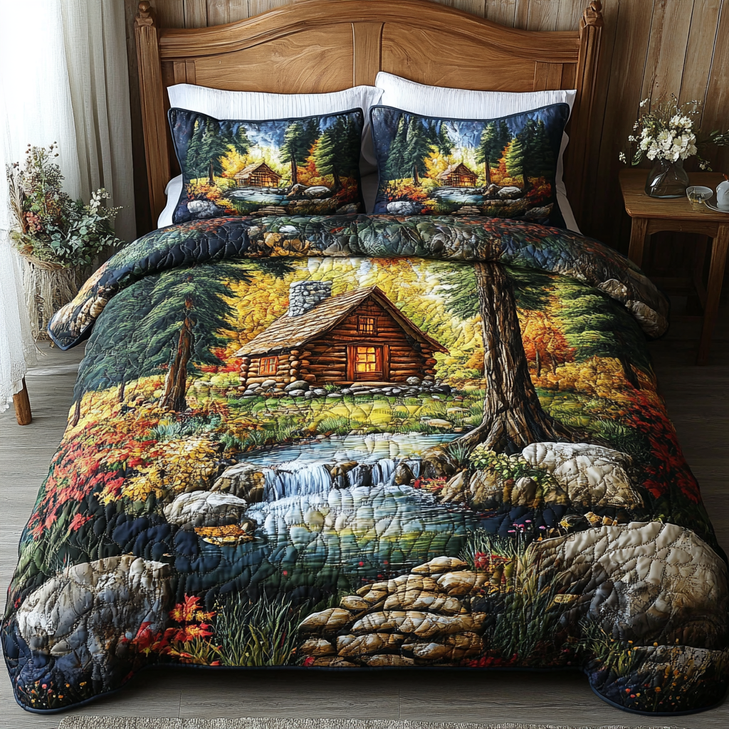 Forest Glow Quilted Bedding Set Duvet Cover Bed Sheet Set Gifts For Forest Lovers Forest Glow Quilted Bedding Set Duvet Cover Bed Sheet Set Gifts For Forest Lovers
