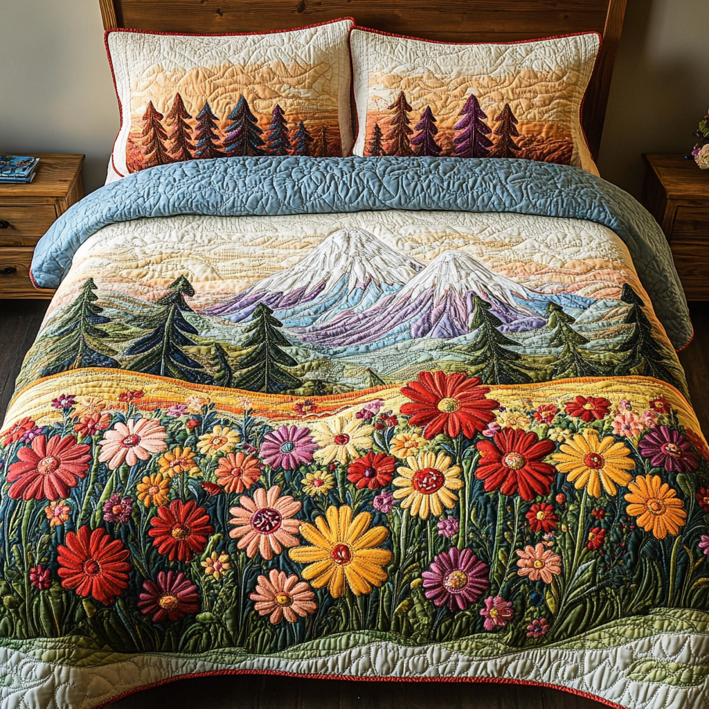 Forest Glow Quilted Bedding Set Duvet Cover Bed Sheet Set Sunflower Theme Gifts Forest Glow Quilted Bedding Set Duvet Cover Bed Sheet Set Sunflower Theme Gifts
