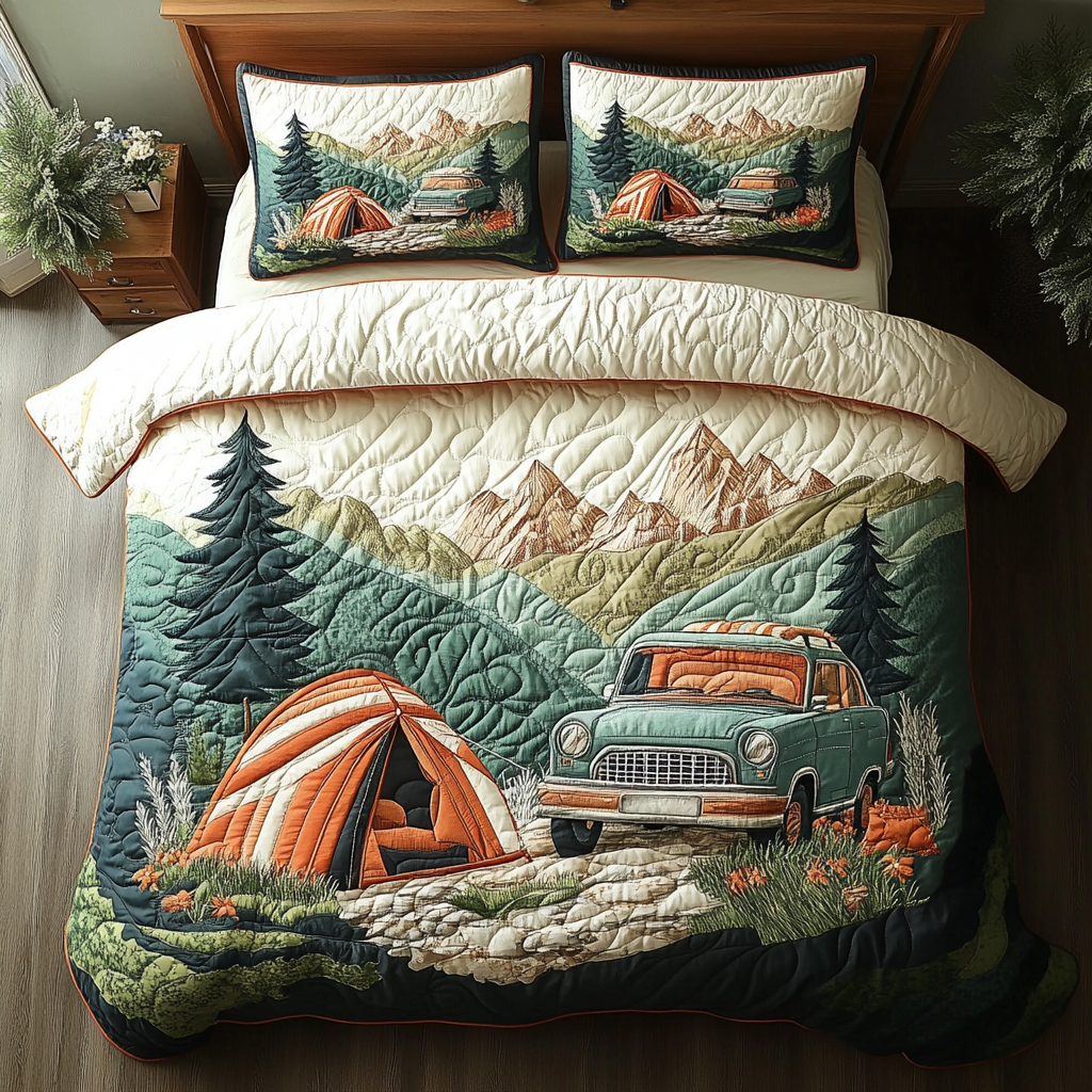 Forest Journey Quilted Bedding Set Duvet Cover Bedspreads Unique Camping Gifts Forest Journey Quilted Bedding Set Duvet Cover Bedspreads Unique Camping Gifts