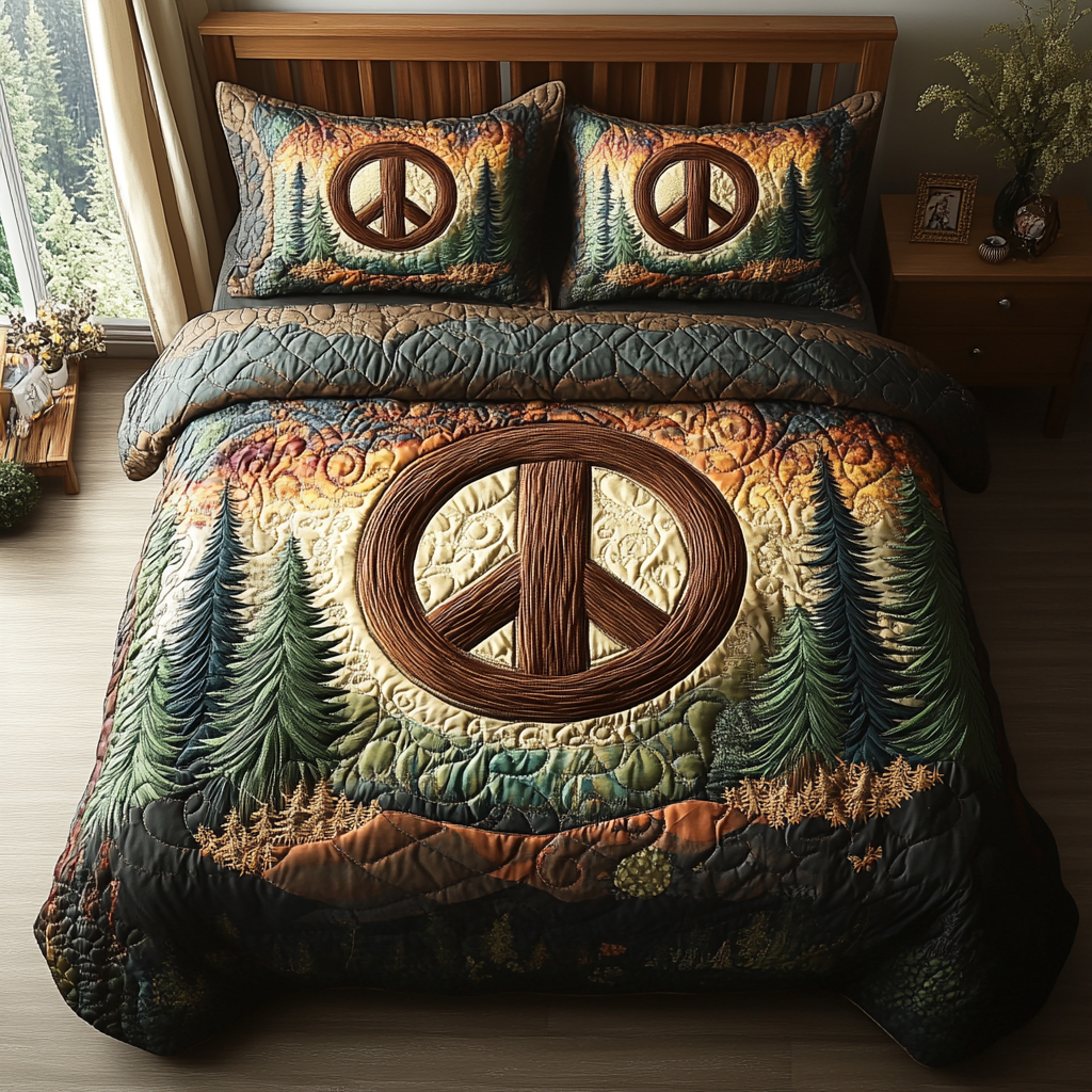 Forest Light Quilted Bedding Set Duvet Cover Bed Sheet Set Gifts For Hippie Mom Forest Light Quilted Bedding Set Duvet Cover Bed Sheet Set Gifts For Hippie Mom