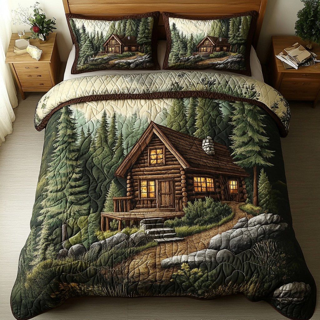 Forest Nest Quilted Bedding Set Duvet Cover Bed Sheet Set Unisex Secret Santa Gifts