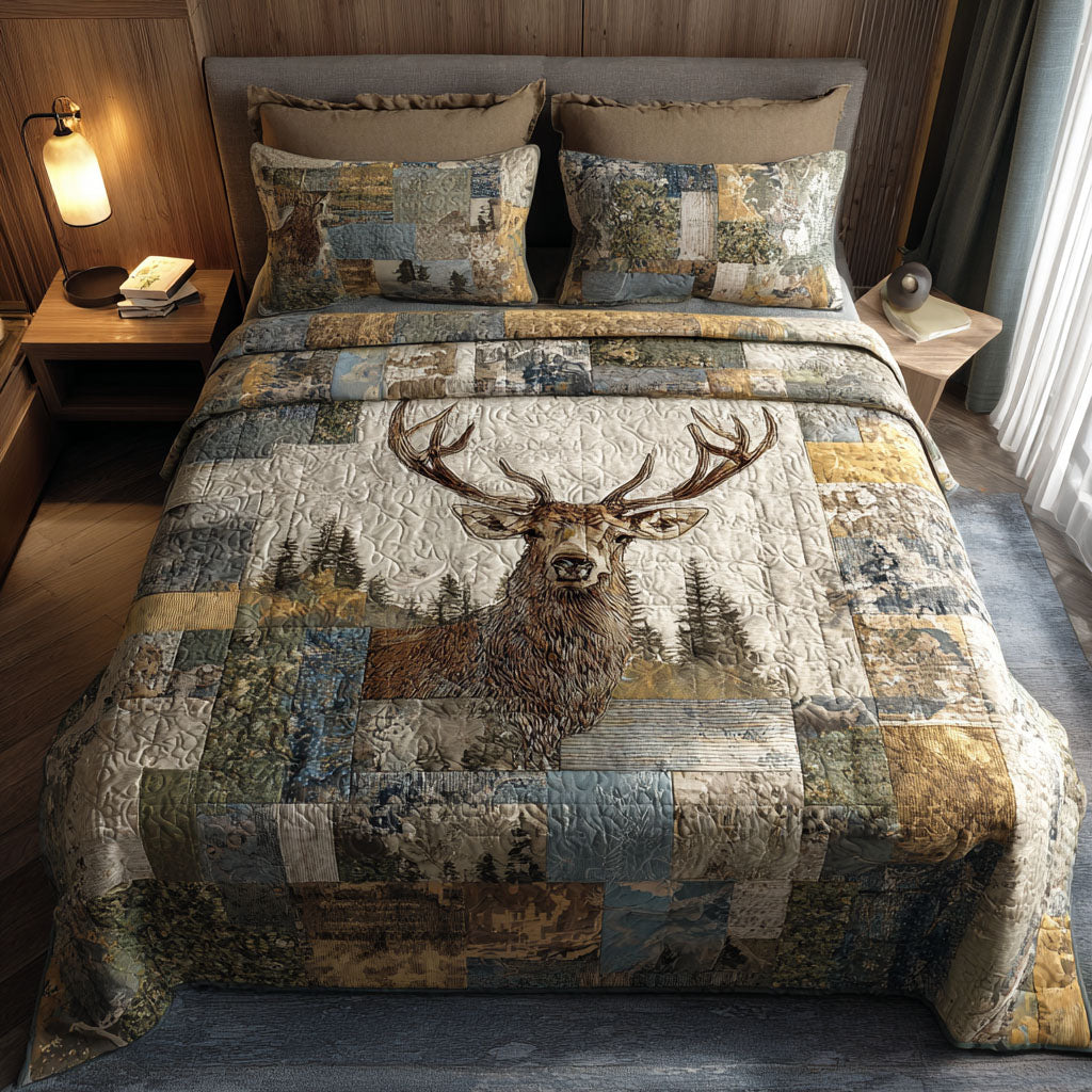 Forest Pursuit Quilted Bedding Set Duvet Cover Bed Sheet Set Unique Deer Gifts For Men Forest Pursuit Quilted Bedding Set Duvet Cover Bed Sheet Set Unique Deer Gifts For Men