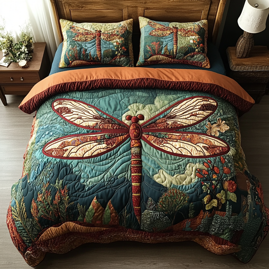 Forest Spirit Quilted Bedding Set Duvet Cover Bed Sheet Set Dragonfly Gifts For Girl Forest Spirit Quilted Bedding Set Duvet Cover Bed Sheet Set Dragonfly Gifts For Girl