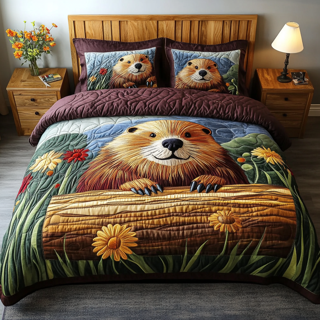 Forest Spirit Quilted Bedding Set Duvet Cover Bedspread Beaver Presents Forest Spirit Quilted Bedding Set Duvet Cover Bedspread Beaver Presents