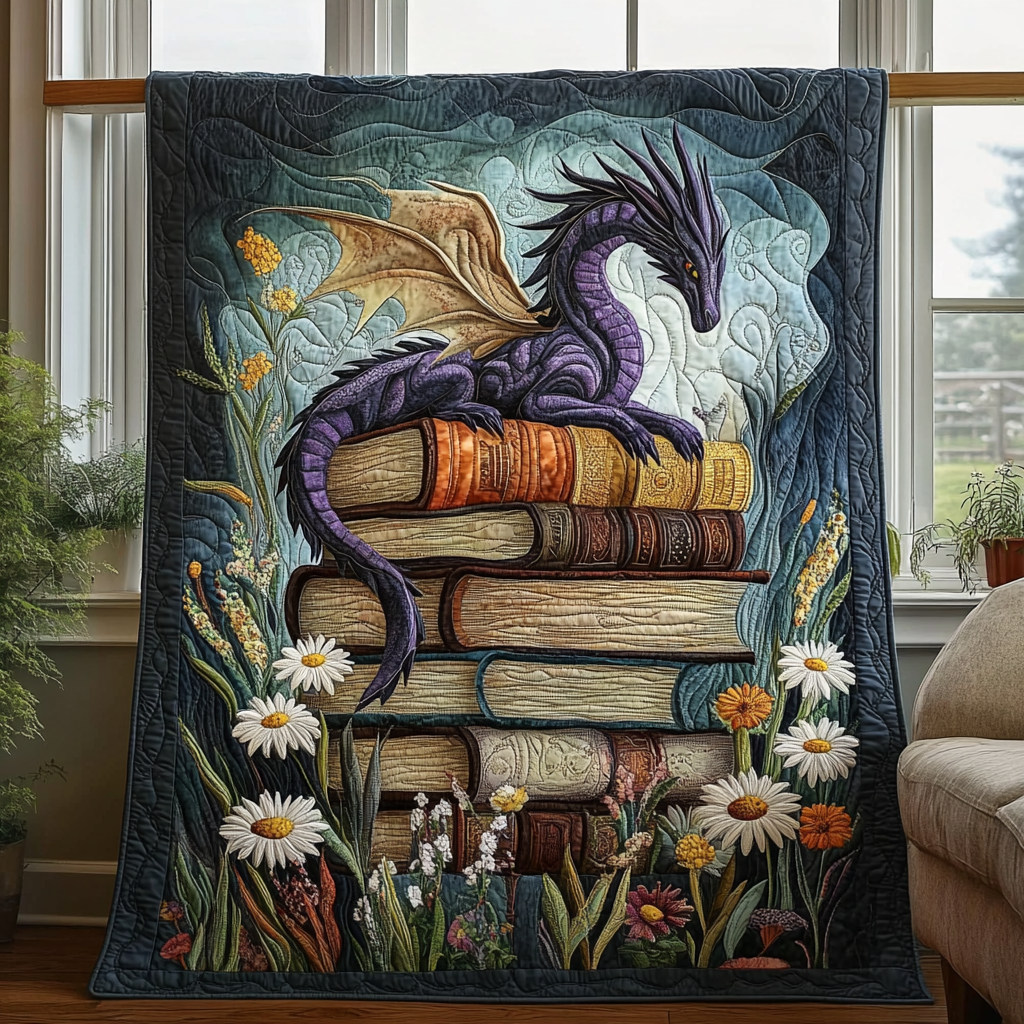 Forgotten Dragon Quilted Blanket Cute Colorful Blanket Dragon Gifts For Her Forgotten Dragon Quilted Blanket Cute Colorful Blanket Dragon Gifts For Her