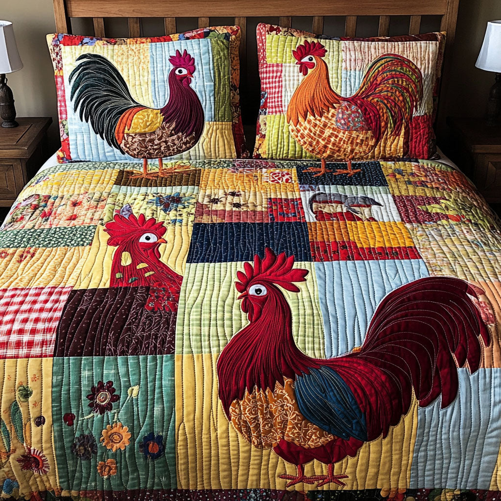 Fowl Fashion Quilted Bedding Set Duvet Cover Merch Chicken Gifts For Women Fowl Fashion Quilted Bedding Set Duvet Cover Merch Chicken Gifts For Women