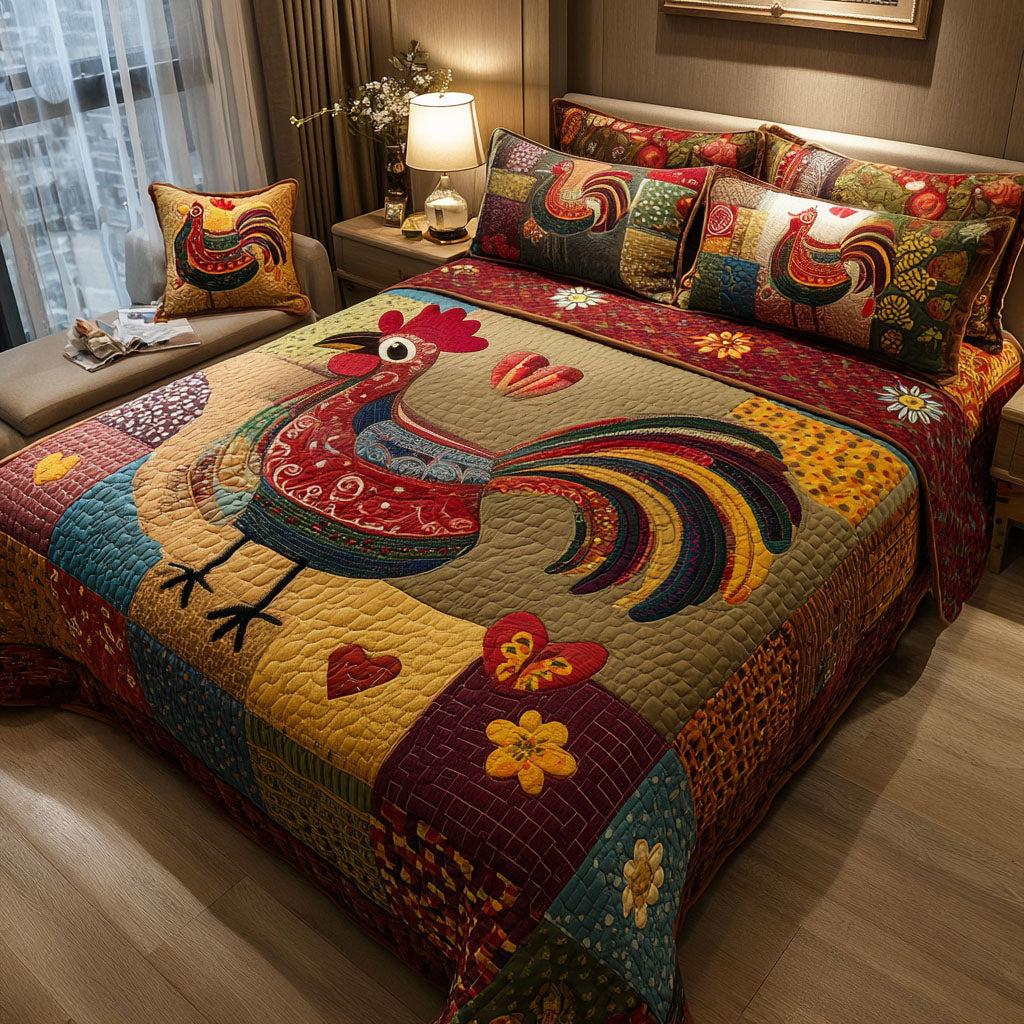 Fowl Fiesta Quilted Bedding Set Duvet Cover Merch Cute Chicken Gifts Fowl Fiesta Quilted Bedding Set Duvet Cover Merch Cute Chicken Gifts