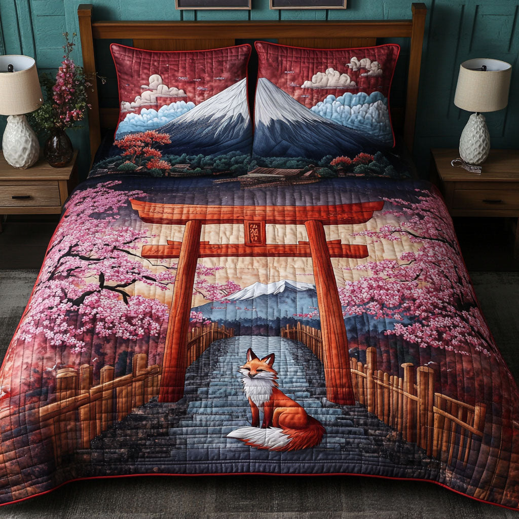 Fox in Paradise Quilted Bedding Set Duvet Cover Bed Sheet Set Fuji Mountain Gifts Japan Fox in Paradise Quilted Bedding Set Duvet Cover Bed Sheet Set Fuji Mountain Gifts Japan