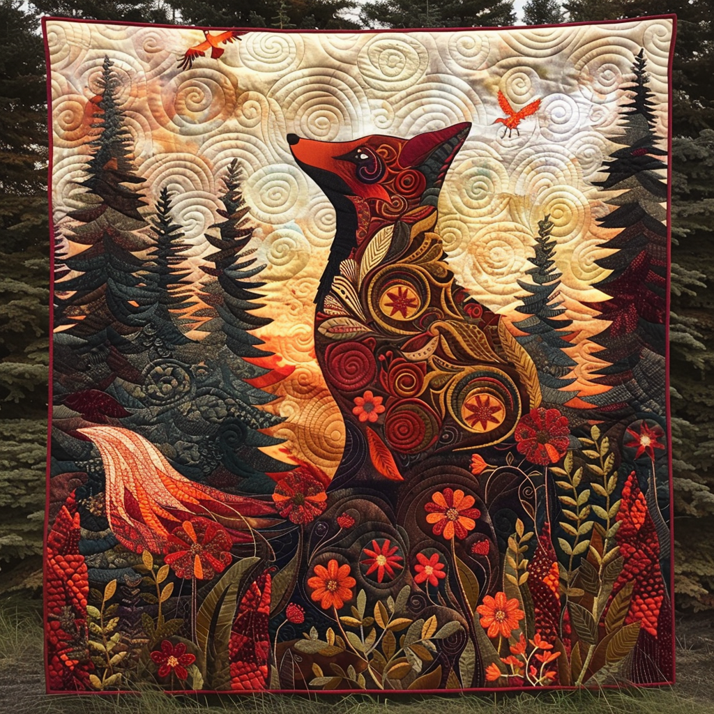 Foxy Dreams Quilted Blanket Cute Throw Blanket Best Fox Gift Ideas Foxy Dreams Quilted Blanket Cute Throw Blanket Best Fox Gift Ideas