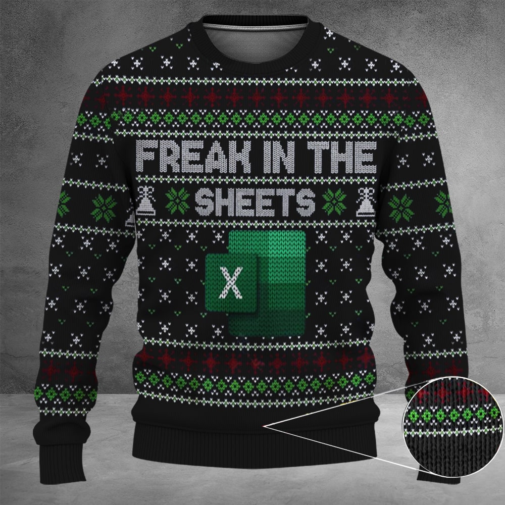 Freak In The Sheets Excel Christmas Sweater Funny Ugly Christmas Sweater For Adults Freak In The Sheets Excel Christmas Sweater Funny Ugly Christmas Sweater For Adults
