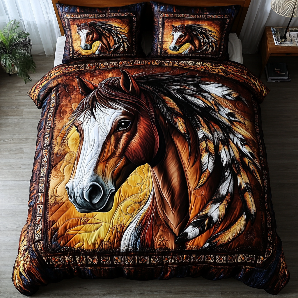 Free Mane Quilted Bedding Set Duvet Cover Bed Sheet Set Christmas Present Ideas For Horse Lover Free Mane Quilted Bedding Set Duvet Cover Bed Sheet Set Christmas Present Ideas For Horse Lover