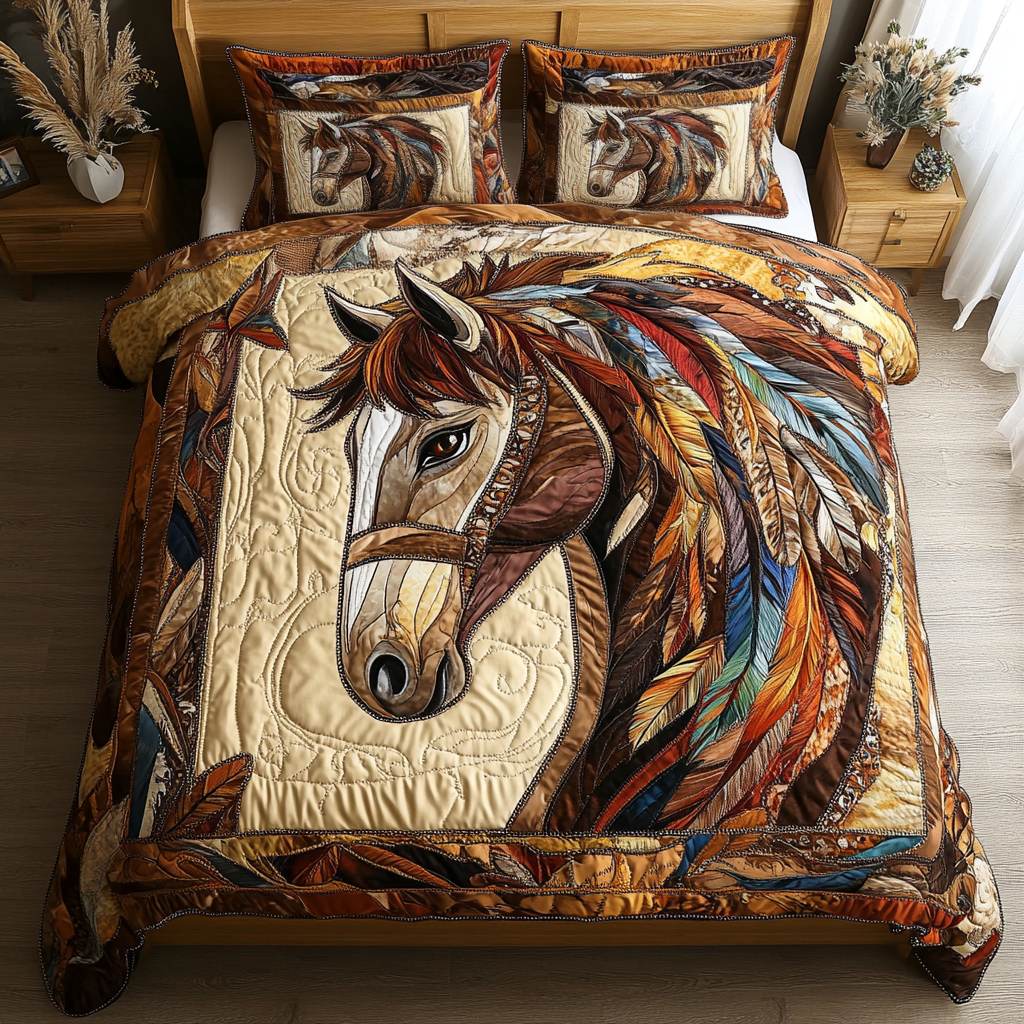 Free Spirit Quilted Bedding Set Duvet Cover Bed Sheet Set Valentines Gifts For Horse Lovers Free Spirit Quilted Bedding Set Duvet Cover Bed Sheet Set Valentines Gifts For Horse Lovers