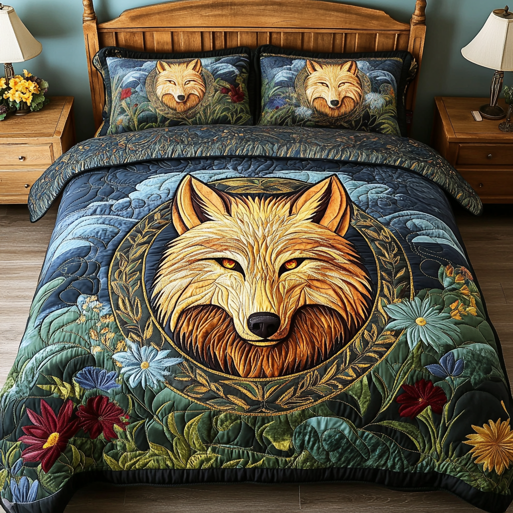 Free Wolf Quilted Bedding Set Duvet Cover Merch Christmas Gifts For Wolf Lovers Free Wolf Quilted Bedding Set Duvet Cover Merch Christmas Gifts For Wolf Lovers