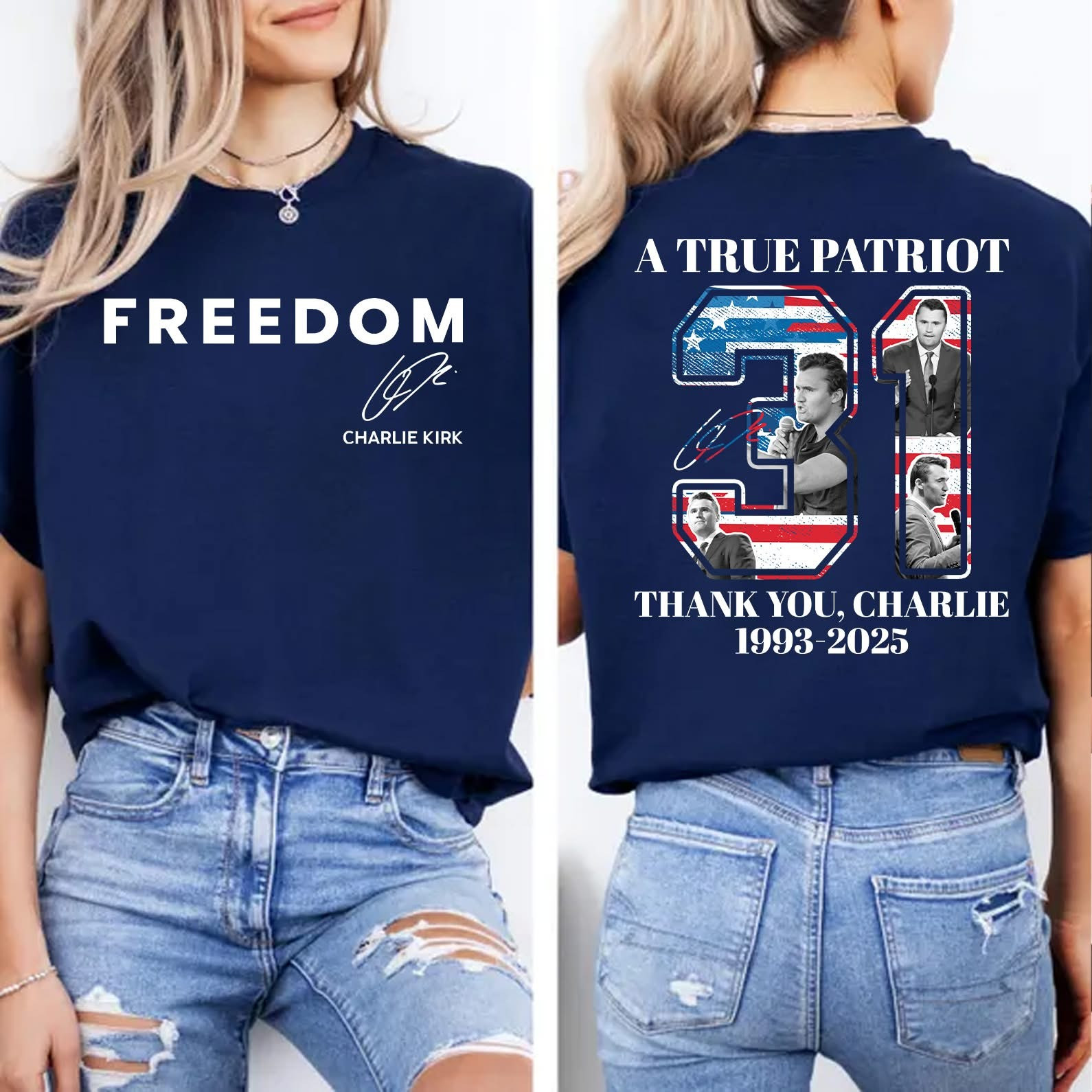 Freedom Charlie Kirk T-Shirt A True Patriot 31 Thank You Charlie Shirt Gifts For Patriots Freedom Charlie Kirk T-Shirt A True Patriot 31 Thank You Charlie Shirt Gifts For Patriots