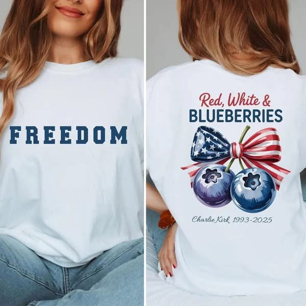 Freedom Charlie Kirk T-Shirt Red White And Blueberries Shirt Charlie Kirk Merch Gifts Freedom Charlie Kirk T-Shirt Red White And Blueberries Shirt Charlie Kirk Merch Gifts