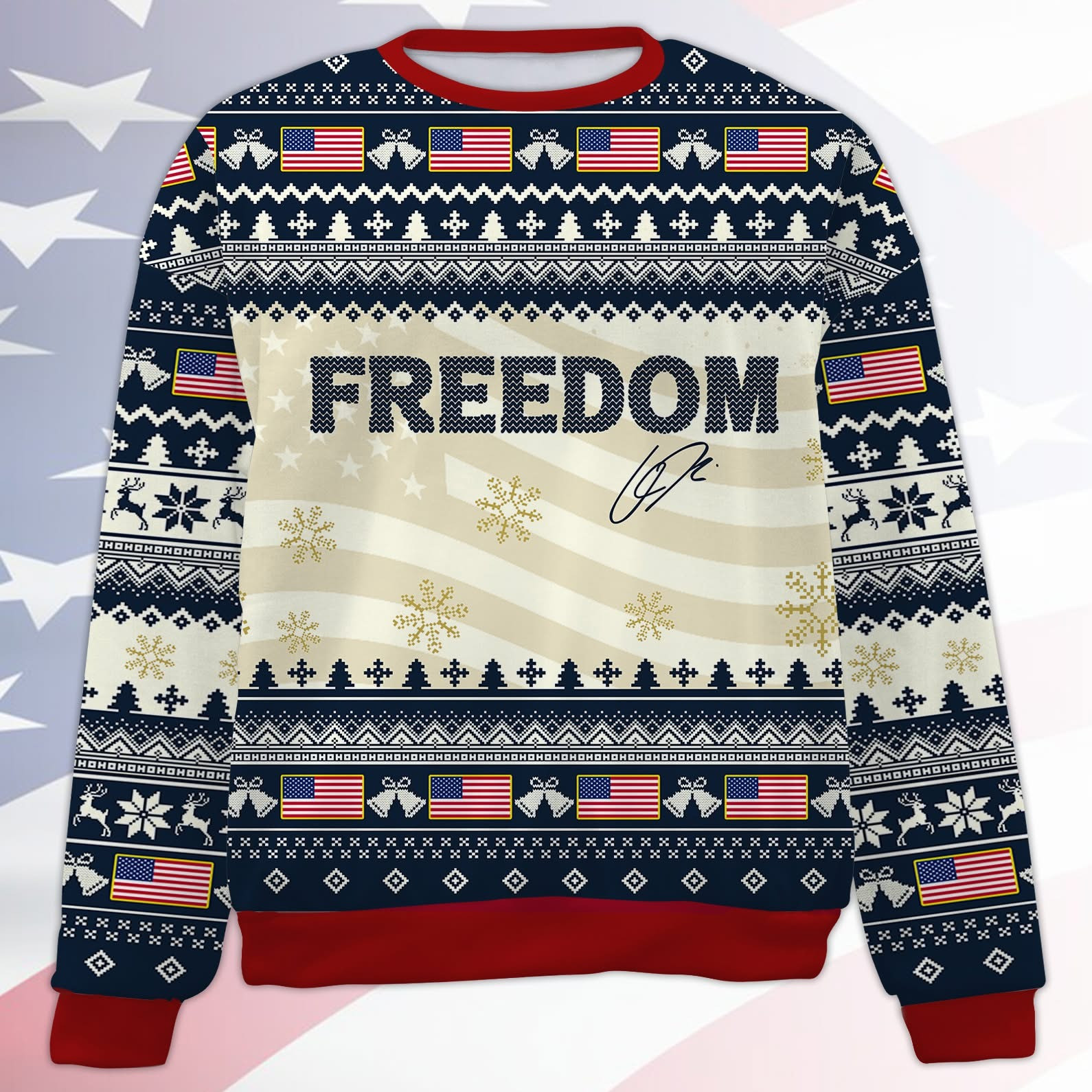 Freedom Charlie Kirk Ugly Sweater Christmas Clothes Gifts For MAGA Supporters Freedom Charlie Kirk Ugly Sweater Christmas Clothes Gifts For MAGA Supporters
