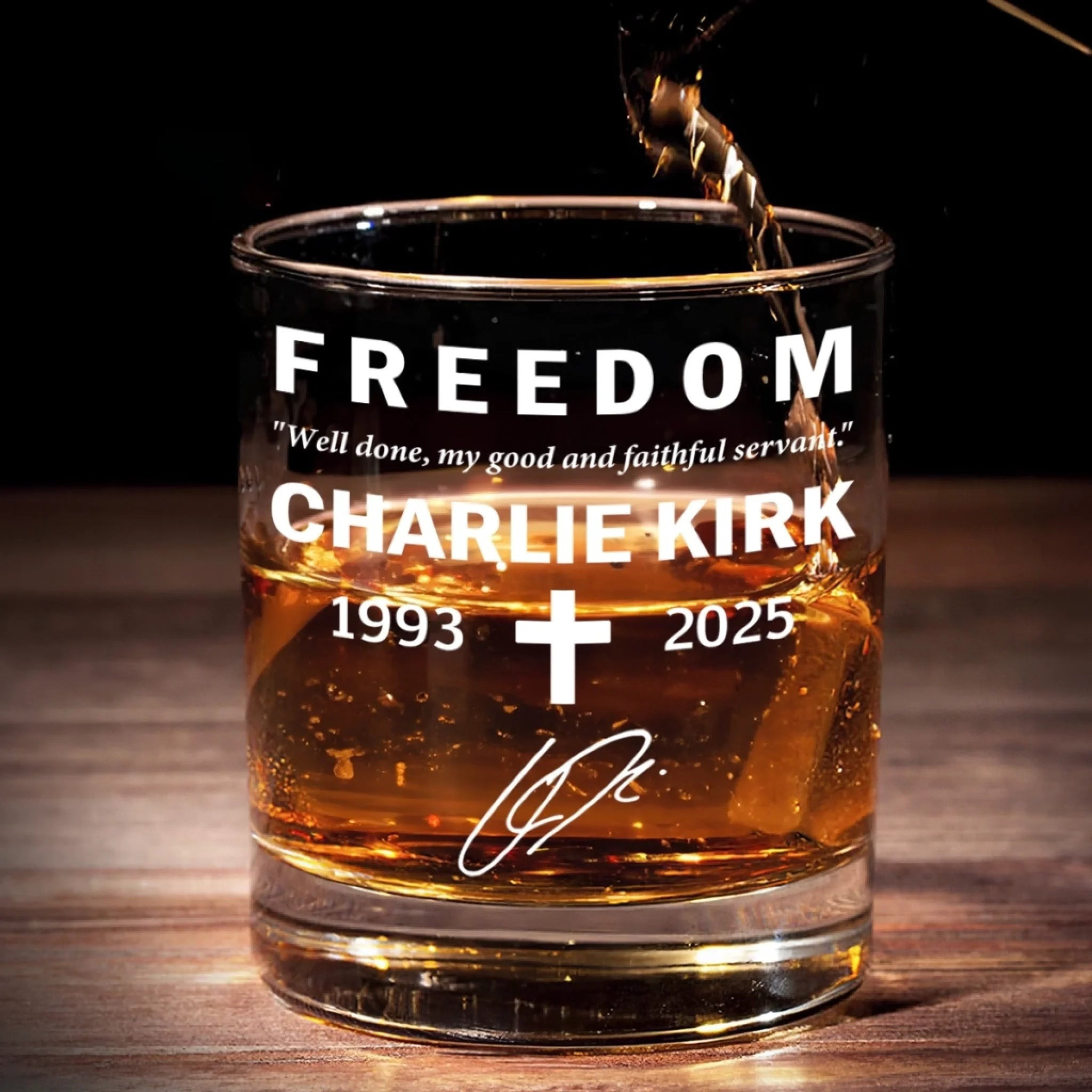 Freedom Charlie Kirk Whiskey Glass Turning Point USA Merch Charlie Kirk Funeral Merch Freedom Charlie Kirk Whiskey Glass Turning Point USA Merch Charlie Kirk Funeral Merch