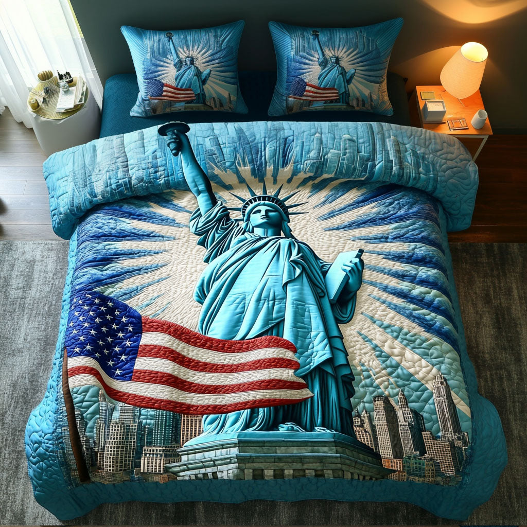 Freedom Light Quilted Bedding Set Duvet Cover Bedspread Patriots Gifts For Dad Freedom Light Quilted Bedding Set Duvet Cover Bedspread Patriots Gifts For Dad