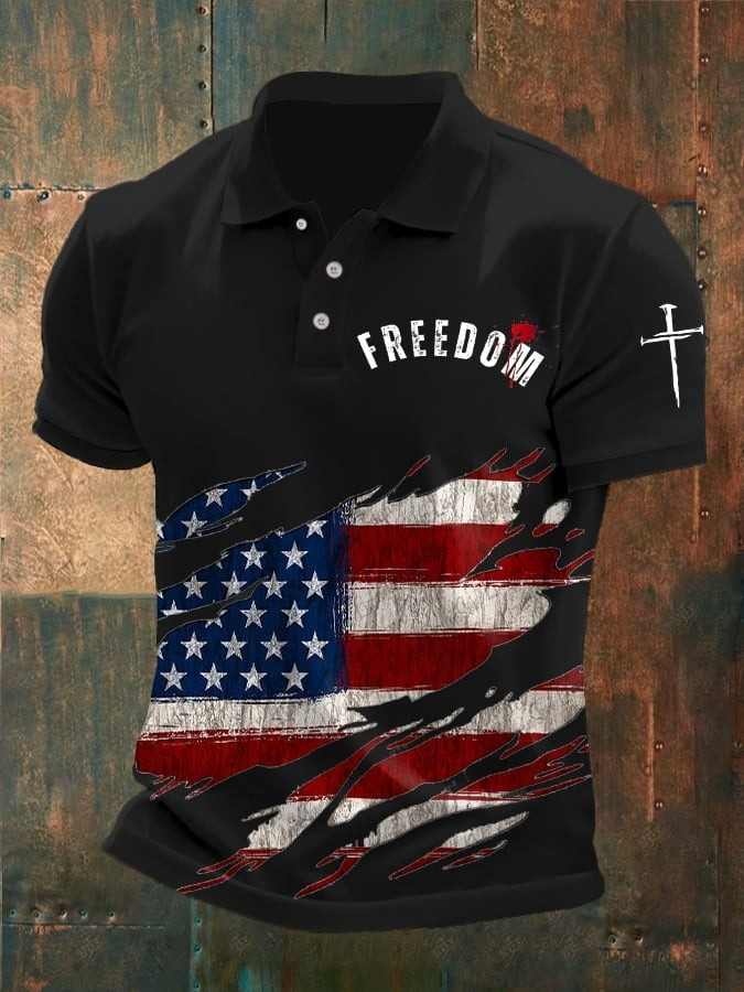 Freedom Polo Shirt USA Flag Charlie Kirk Freedom Shirt Gifts For Patriots Freedom Polo Shirt USA Flag Charlie Kirk Freedom Shirt Gifts For Patriots