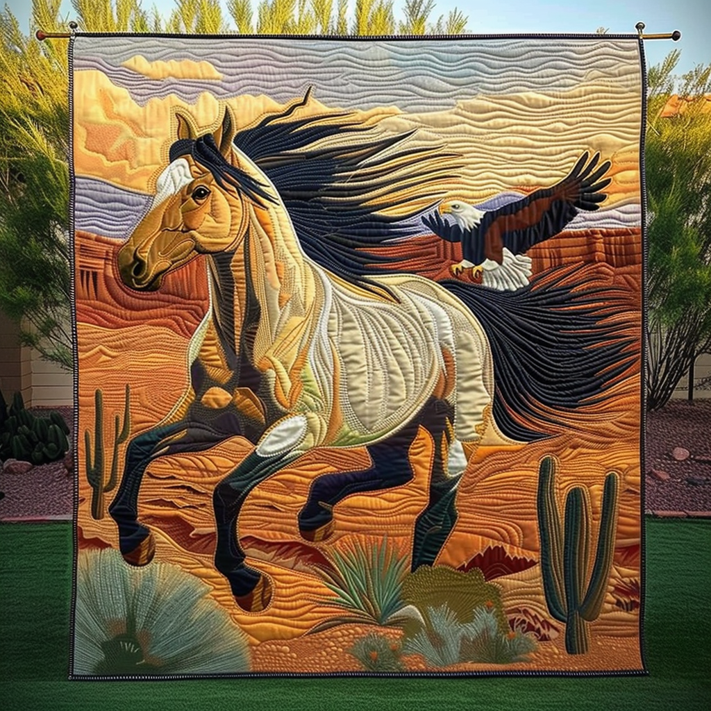 Freedom Spirit Quilted Blanket Cute Colorful Blanket Gifts To Get Horse Lovers Freedom Spirit Quilted Blanket Cute Colorful Blanket Gifts To Get Horse Lovers