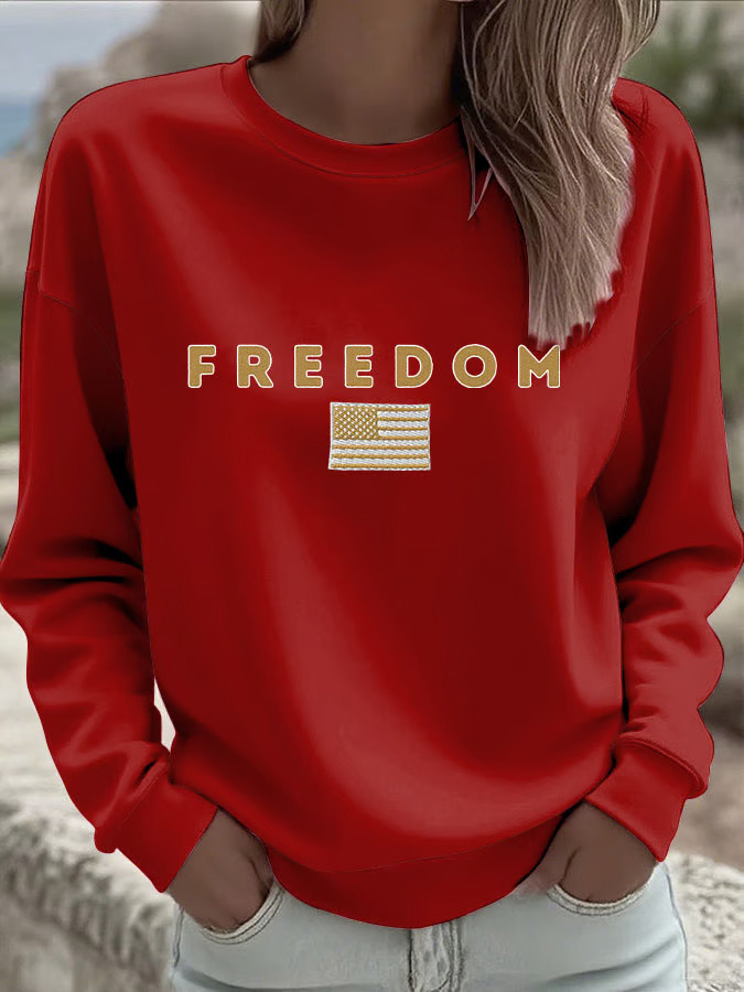Freedom Sweatshirt Red Charlie Kirk Shooters Sweatshirt Patriotic Clothing Gifts For Mom Freedom Sweatshirt Red Charlie Kirk Shooters Sweatshirt Patriotic Clothing Gifts For Mom