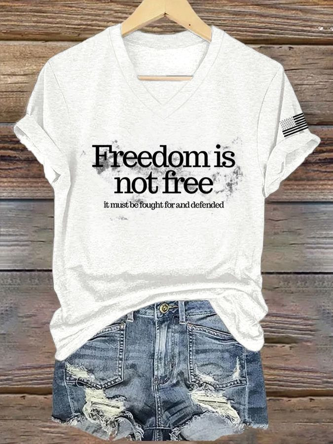 Freedom V-neck Shirt Charlie Kirk Shirt Patriotic Gifts For Mother Freedom V-neck Shirt Charlie Kirk Shirt Patriotic Gifts For Mother