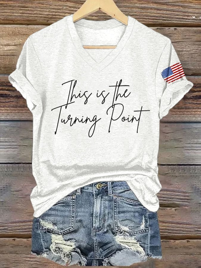 Freedom V-neck Shirt This Is The Turning Point Shirt Charlie Kirk T-Shirt Patriotic Gifts Freedom V-neck Shirt This Is The Turning Point Shirt Charlie Kirk T-Shirt Patriotic Gifts