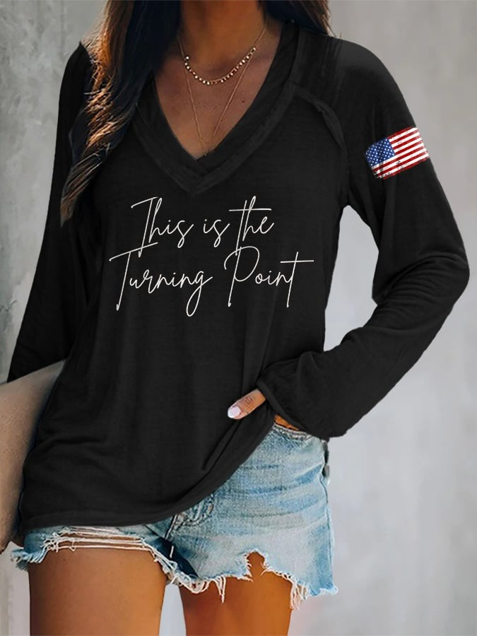 Freedom V-neck Shirt This Is The Turning Point Shirt Charlie Kirk T-Shirt Patriotic Gifts Freedom V-neck Shirt This Is The Turning Point Shirt Charlie Kirk T-Shirt Patriotic Gifts