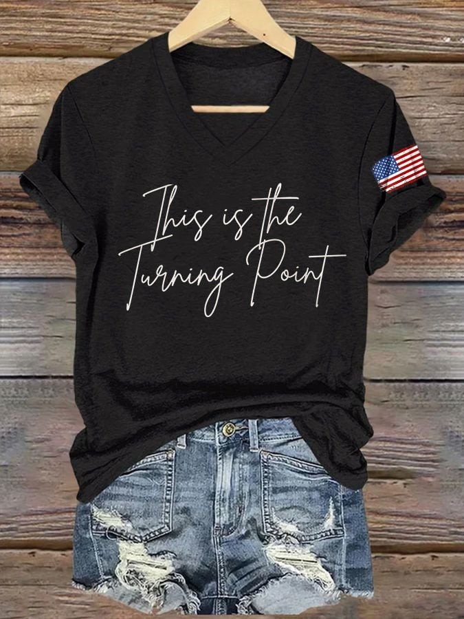 Freedom V-neck Shirt This Is The Turning Point Shirt Charlie Kirk T-Shirt Patriotic Gifts Freedom V-neck Shirt This Is The Turning Point Shirt Charlie Kirk T-Shirt Patriotic Gifts