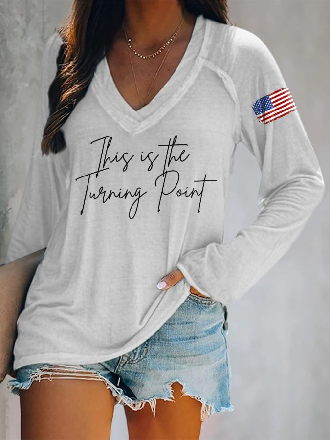 Freedom V-neck Shirt This Is The Turning Point Shirt Charlie Kirk T-Shirt Patriotic Gifts Freedom V-neck Shirt This Is The Turning Point Shirt Charlie Kirk T-Shirt Patriotic Gifts
