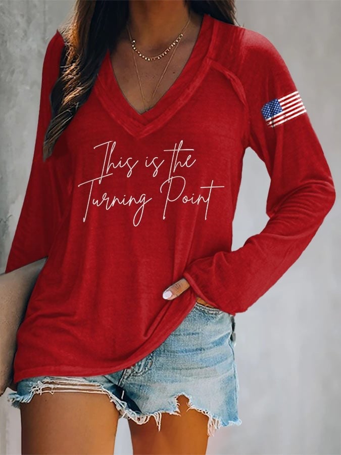 Freedom V-neck Shirt This Is The Turning Point Shirt Charlie Kirk T-Shirt Patriotic Gifts Freedom V-neck Shirt This Is The Turning Point Shirt Charlie Kirk T-Shirt Patriotic Gifts