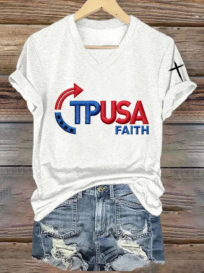 Freedom V-neck T-Shirt Charlie Kirk Shirt TPUSA Faith Merch Charlie 31 Memorial Clothing Freedom V-neck T-Shirt Charlie Kirk Shirt TPUSA Faith Merch Charlie 31 Memorial Clothing