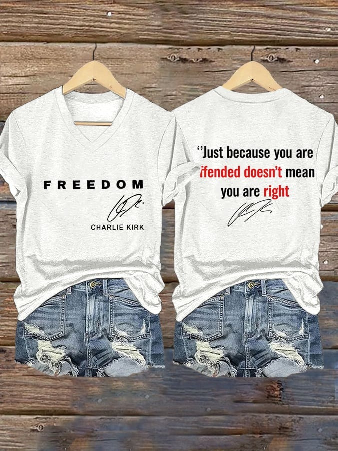 Freedom V-neck T-Shirt Charlie Kirk Shirt Turning Point USA Merch Charlie 31 Memorial Clothing Freedom V-neck T-Shirt Charlie Kirk Shirt Turning Point USA Merch Charlie 31 Memorial Clothing