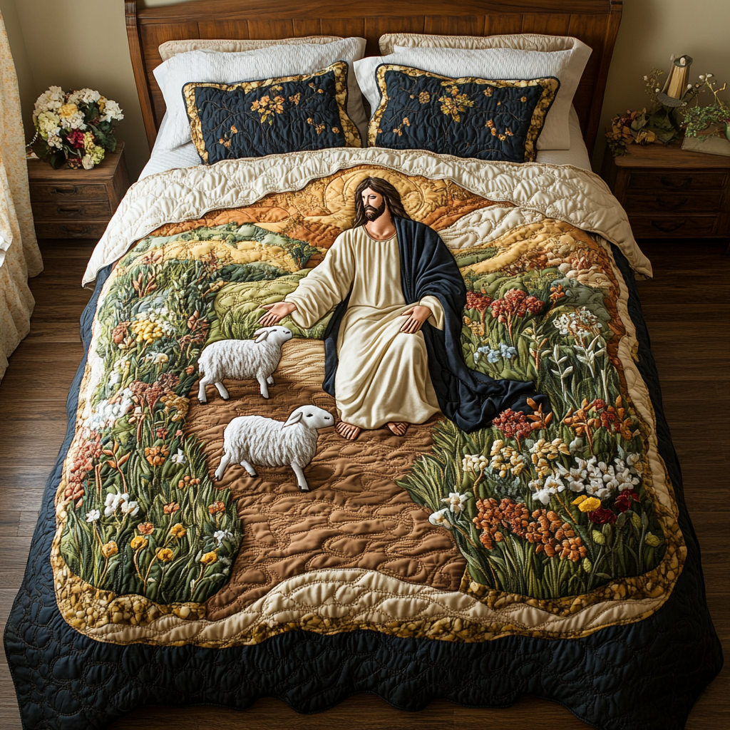 Fresh Lamb Quilted Bedding Set Duvet Cover Merch Faith Based Gifts For Him Fresh Lamb Quilted Bedding Set Duvet Cover Merch Faith Based Gifts For Him