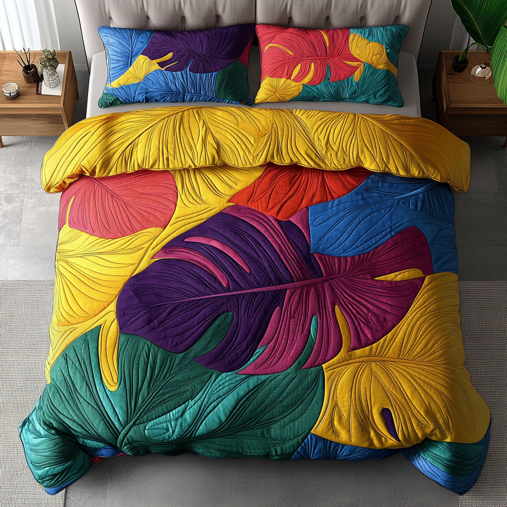 Fresh Leaf Quilted Bedding Set Duvet Cover Merch Best Family Xmas Gifts Fresh Leaf Quilted Bedding Set Duvet Cover Merch Best Family Xmas Gifts