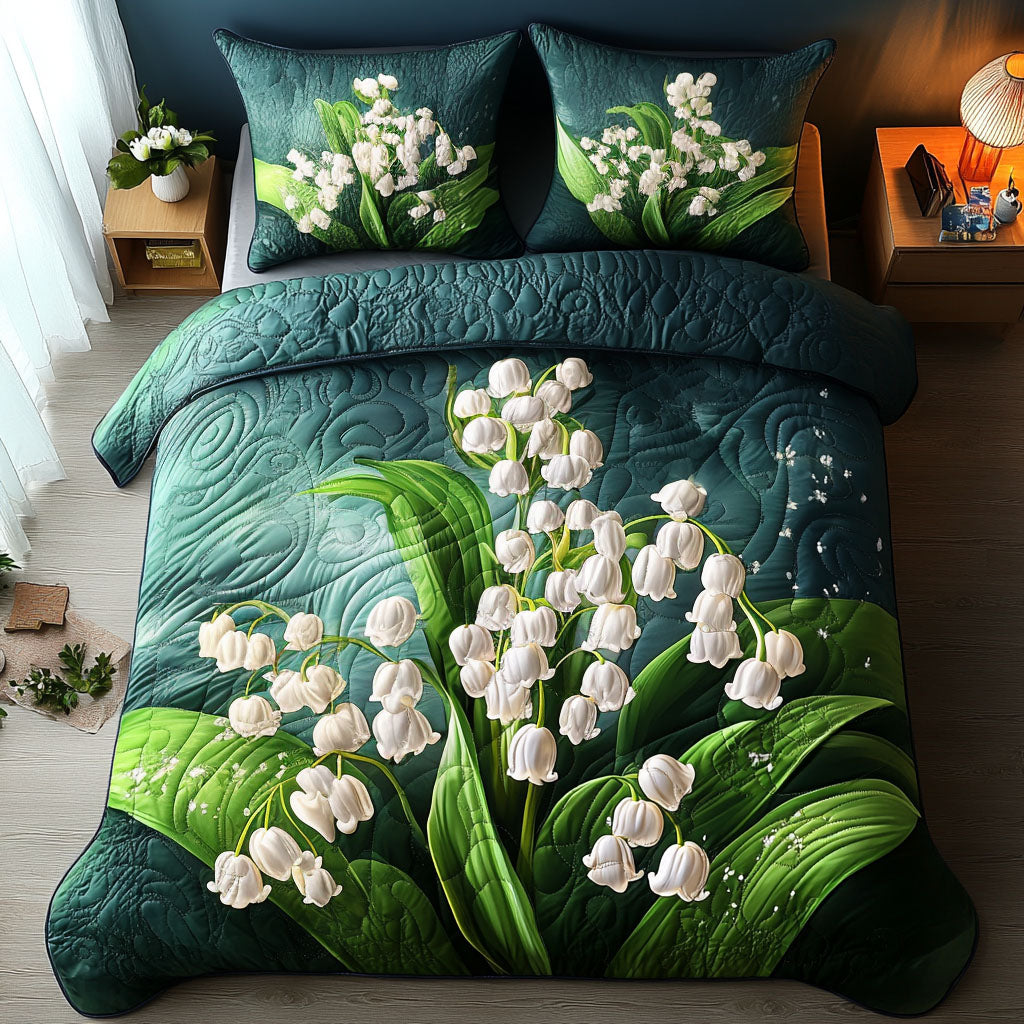 Fresh Spring Quilted Bedding Set Duvet Cover Bedspread Flower Lily Themed Gifts Fresh Spring Quilted Bedding Set Duvet Cover Bedspread Flower Lily Themed Gifts