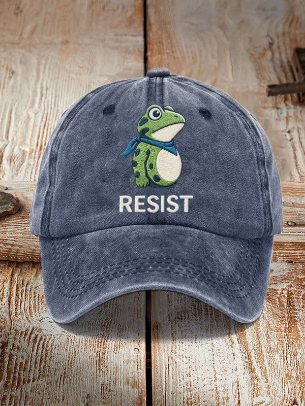 Frog Resist Hat Embroidered No Kings Merch Portland Frogs Hat Gifts for Democracy Frog Resist Hat Embroidered No Kings Merch Portland Frogs Hat Gifts for Democracy