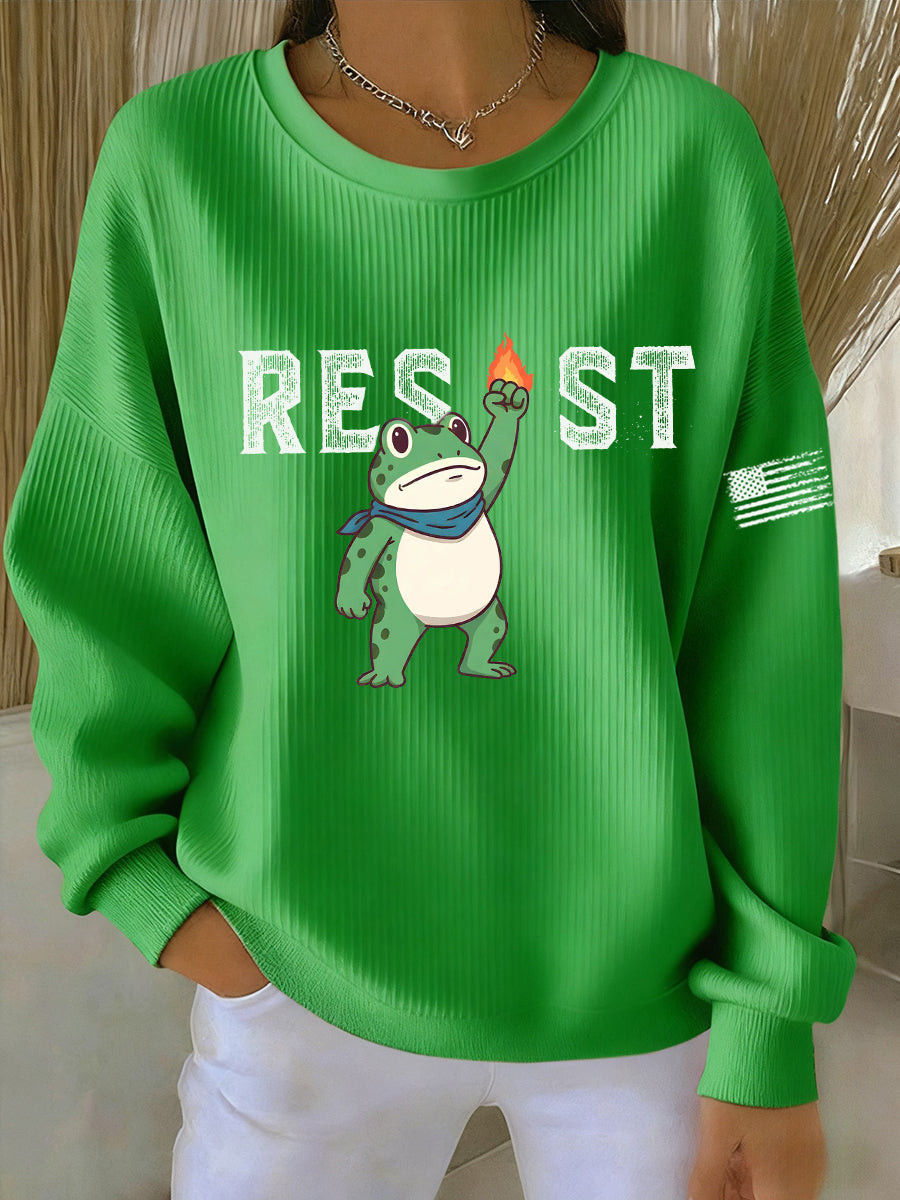 Frog Resist Sweatshirt Anti Fascism Frog Sweatshirt No Kings Merch Gifts For Girlfriend Frog Resist Sweatshirt Anti Fascism Frog Sweatshirt No Kings Merch Gifts For Girlfriend
