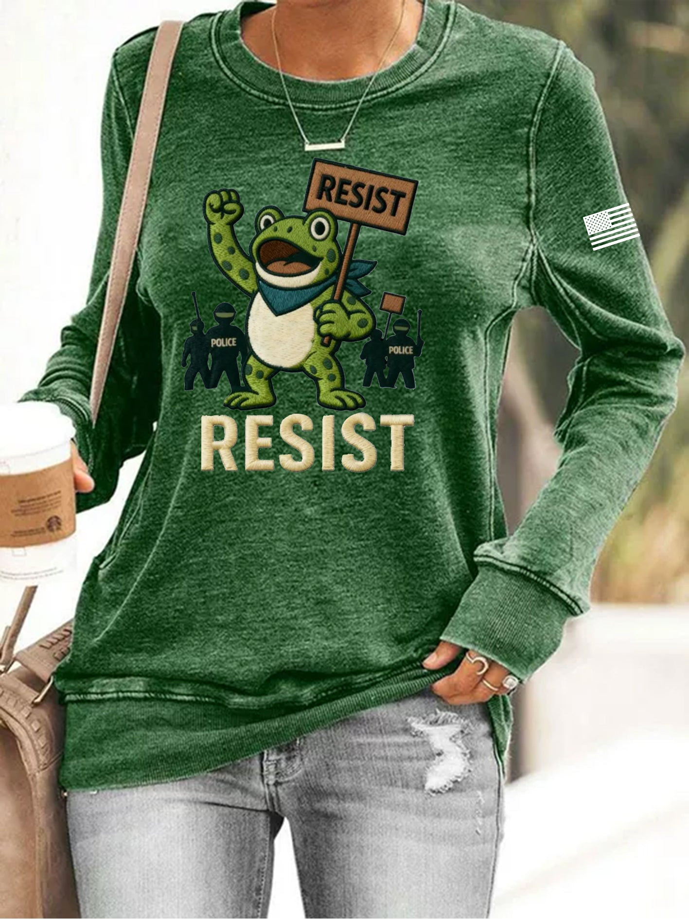 Frog Resist Sweatshirt Anti ICE Frog Sweatshirt No Kings In America Merch Women's Gifts Frog Resist Sweatshirt Anti ICE Frog Sweatshirt No Kings In America Merch Women's Gifts